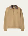 Burberry Beige Stripe Collar Half-zip Sweatshirt