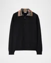 Burberry Mens Black Logo-embroidered Funnel-neck Cotton Sweatshirt