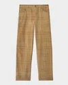 Burberry Sand-coloured Check Corduroy Trousers In Neutral