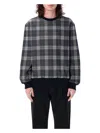 Burberry Men's Embroidered Stretch Cotton Blend Sweatshirt In Indigo Ip Check