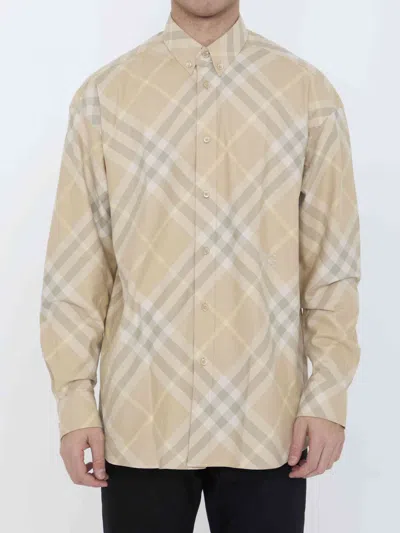 Burberry Men Check Cotton Shirt