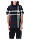 Burberry Short-sleeve Check Stretch Cotton Poplin Shirt In Navy Ip Check