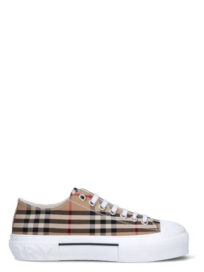 BURBERRY MEN'S CHECK COTTON SNEAKERS