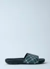 Burberry Men Check Dive Slides In Black