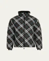 Burberry Multicolorreversible Down Jacket With All-over Check Motiv In Tech Fabric Man In Snug Ip Check