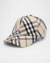 Burberry Check Adjustable Twill Baseball Cap In Lichen