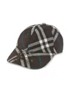 Burberry Baseball Cap With Check Pattern In Brown