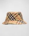 Burberry Check Bucket Hat In Sand