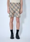 Burberry Men Check Elasticated Shorts In Neutral