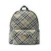 Burberry Checked Backpack In Brown