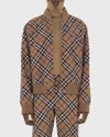 Burberry Check Print Wool Blend Harrington Jacket In Linden Ip Check