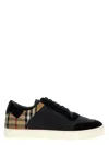 Burberry Men Black Leather And Fabric Sneakers In Black