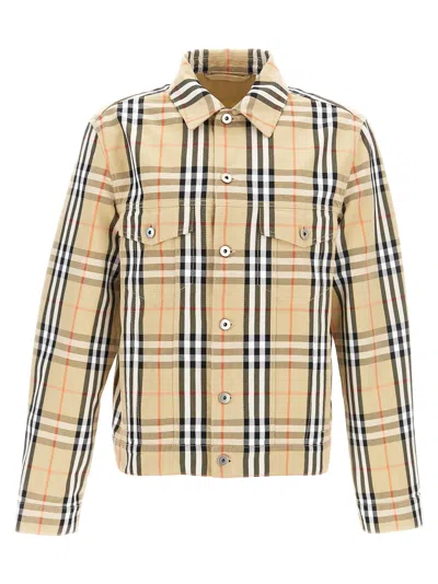 Burberry Men Check Jacket In Brown