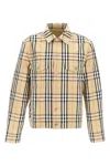 Burberry Tailored Cotton Jacket With Classic Plaid Pattern In Cream