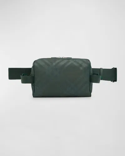 Burberry Men's Check Jacquard Belt Bag In Vine