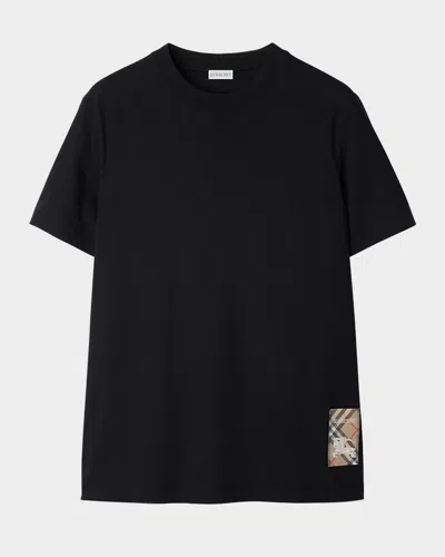 BURBERRY MEN'S CHECK LABEL T-SHIRT