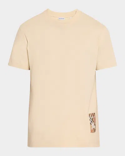 BURBERRY MEN'S CHECK LABEL T-SHIRT