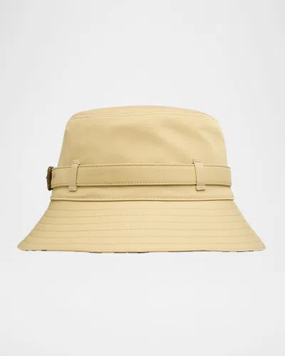 Burberry Men's Check-lined Heritage Buckle Bucket Hat