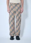 Burberry Men Check Linen-blend Pants In Multi