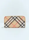 Burberry Continental Large Wallet In Check Beige Men In Cream