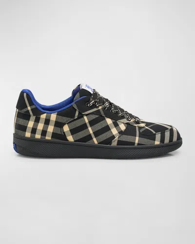 BURBERRY MEN'S CHECK LOW-TOP SNEAKERS