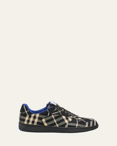 BURBERRY MEN'S CHECK LOW-TOP SNEAKERS