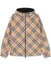 Burberry Embroidered Ekd Reversible Checked Jacket In Neutral