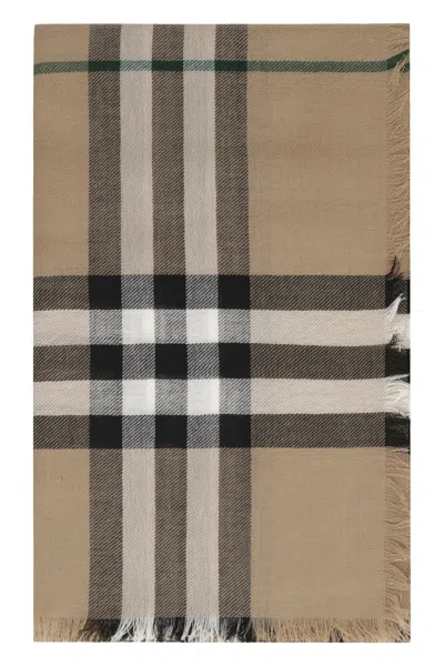 Burberry Men's Check Motif Scarf In Brown