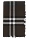 Burberry Check Motif Scarf In Green