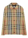 Burberry Check Motif Shirt Jacket In Beige