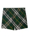 Burberry Green Check Print Swim Shorts In Green