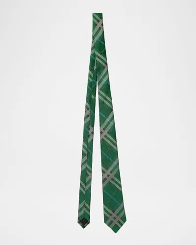 Burberry Men's Check Mulberry Silk Tie