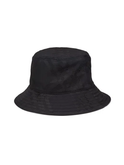 Burberry Men's Check Nylon Blend Bucket Hat In Black
