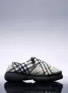 Burberry Men Check Nylon-blend Pillow Mule In Green