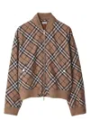 Burberry Check Print Wool Blend Harrington Jacket
