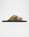 Burberry Jacquard Check Crisscross Slide Sandal In Sand Ip Check