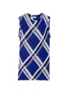 Burberry Plaid-check Ribbed Silk Vest In Knight Check