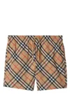 Burberry Men Check Print Bermuda Swimsuit In Brown