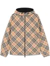 Burberry Embroidered Ekd Reversible Checked Jacket In Brown