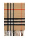 Burberry Light Beige Check Pattern Scarf In Neutral