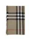 Burberry Men Check Reversible Wool And Silk Scarf In Brown