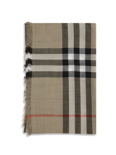 Burberry Men Check Reversible Wool And Silk Scarf In Neutral