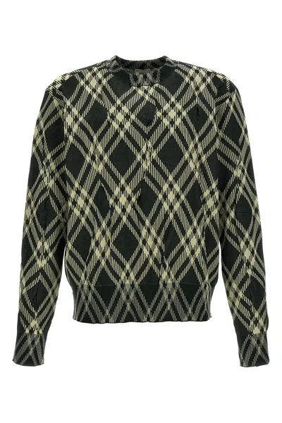 BURBERRY BURBERRY MEN CHECK CRINKLED SWEATER