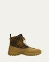 Burberry Scoot Trek Ankle Boot With Check Pattern In Brown Check