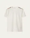 Burberry T-shirt With Check Details In Chalk