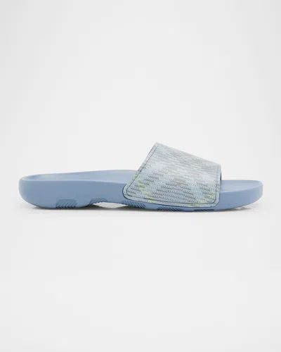 Burberry Men's Check Slide Sandals In Flood Ip Check