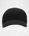 Burberry Men's Check-strap Ekd Baseball Cap In Black