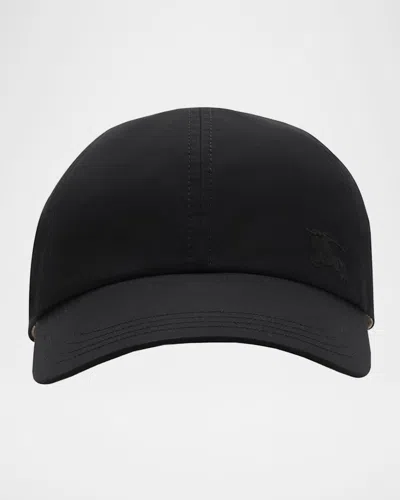 Burberry Men's Check-strap Ekd Baseball Cap In Black