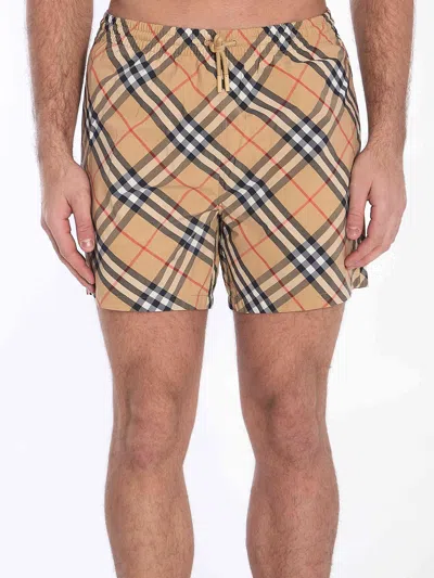 Burberry Men Check Swim Boxers