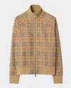 Burberry Beige Sweatshirt With Check Motif In Jacquard